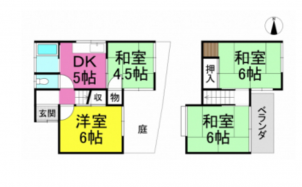 京都市伏見区石田内里町、収益物件/住宅の間取り画像です