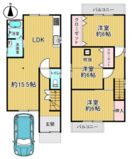 京都市伏見区革屋町、中古一戸建ての間取り画像です