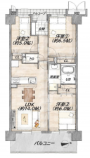 京都市伏見区小栗栖森ケ淵町、マンションの間取り画像です