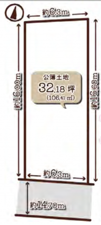 京都市伏見区深草大亀谷万帖敷町、土地の間取り画像です