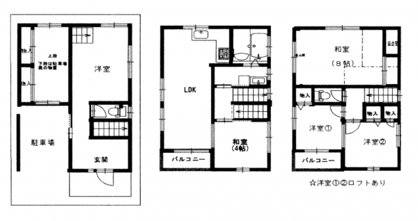 京都市伏見区羽束師菱川町、中古一戸建ての間取り画像です