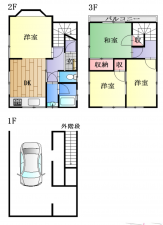 京都市伏見区竹田狩賀町、中古一戸建ての間取り画像です