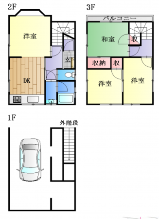 京都市伏見区竹田狩賀町、中古一戸建ての間取り画像です