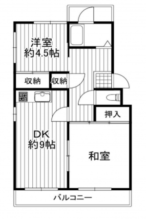 京都市伏見区納所町、マンションの間取り画像です