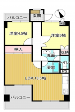 京都市南区久世上久世町、マンションの間取り画像です