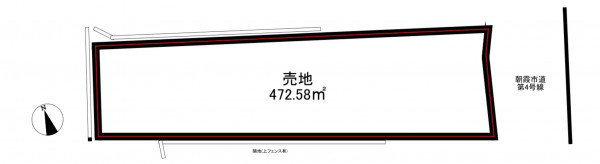 朝霞市膝折町、土地の間取り画像です