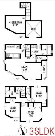 朝霞市根岸台、新築一戸建ての間取り画像です