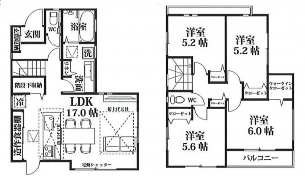朝霞市宮戸、新築一戸建ての間取り画像です