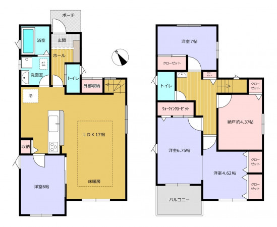 朝霞市膝折町、中古一戸建ての間取り画像です