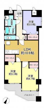 朝霞市栄町、収益物件/住宅の間取り画像です