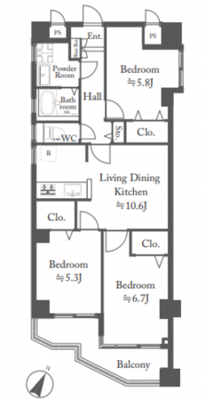 朝霞市栄町、収益物件/住宅の間取り画像です