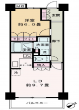 朝霞市岡、マンションの間取り画像です