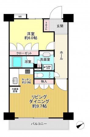 朝霞市岡、マンションの間取り画像です