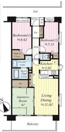 朝霞市溝沼、マンションの間取り画像です