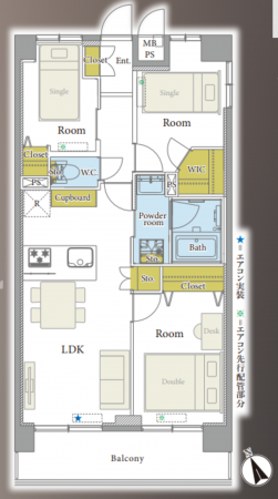 朝霞市本町、マンションの間取り画像です
