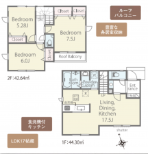 朝霞市根岸台、新築一戸建ての間取り画像です