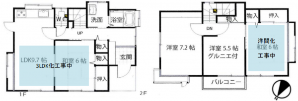 朝霞市宮戸、中古一戸建ての間取り画像です