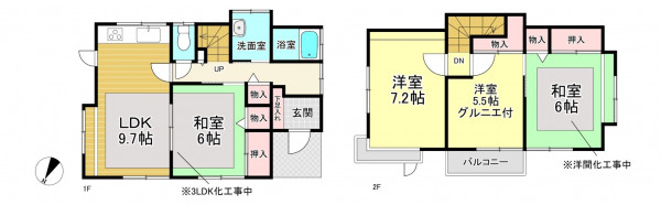 朝霞市宮戸、中古一戸建ての間取り画像です