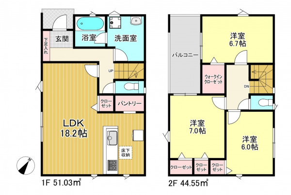 朝霞市宮戸、新築一戸建ての間取り画像です