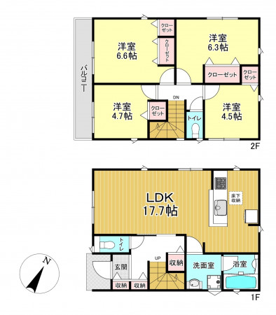 朝霞市宮戸、新築一戸建ての間取り画像です
