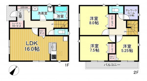 朝霞市宮戸、新築一戸建ての間取り画像です