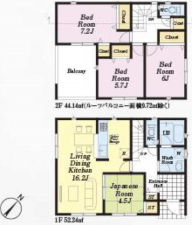 朝霞市宮戸、新築一戸建ての間取り画像です