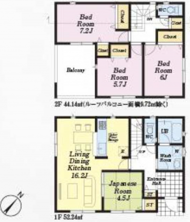朝霞市宮戸、新築一戸建ての間取り画像です