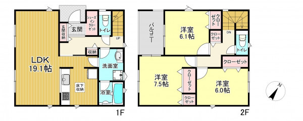 朝霞市宮戸、新築一戸建ての間取り画像です