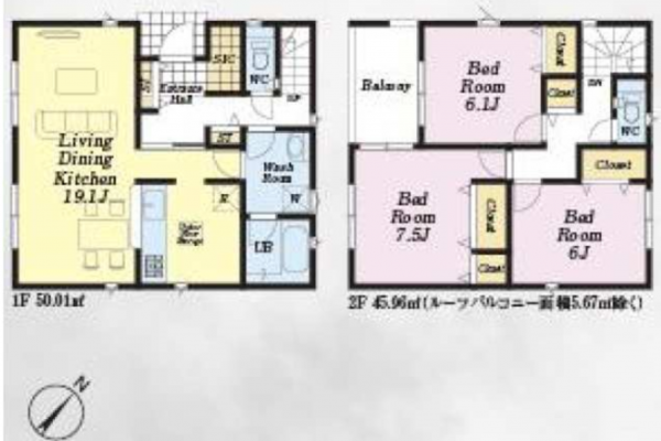 朝霞市宮戸、新築一戸建ての間取り画像です