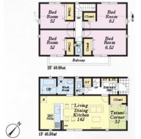 朝霞市宮戸、新築一戸建ての間取り画像です