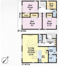 朝霞市宮戸、新築一戸建ての間取り画像です