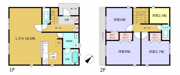 朝霞市宮戸、新築一戸建ての間取り画像です