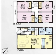 朝霞市宮戸、新築一戸建ての間取り画像です