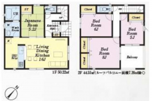 朝霞市宮戸、新築一戸建ての間取り画像です