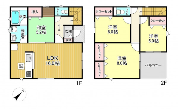 朝霞市宮戸、新築一戸建ての間取り画像です