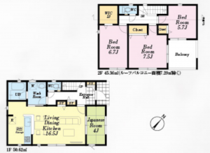 朝霞市宮戸、新築一戸建ての間取り画像です