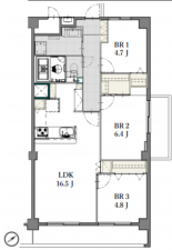 朝霞市根岸台、マンションの間取り画像です