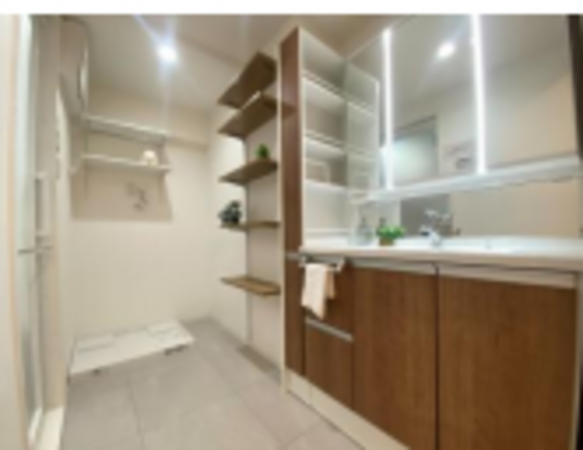 朝霞市根岸台、マンションの洗面画像です