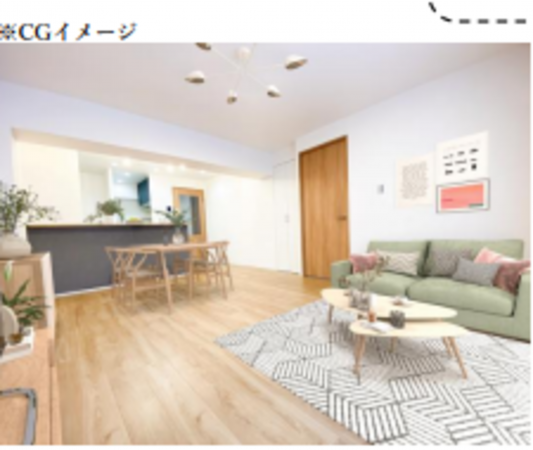 朝霞市根岸台、マンションの居間画像です