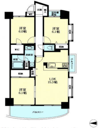 朝霞市根岸台、マンションの間取り画像です