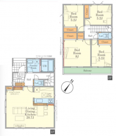 朝霞市田島、新築一戸建ての間取り画像です