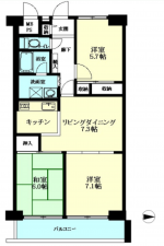 朝霞市栄町、マンションの間取り画像です