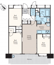 朝霞市宮戸、マンションの間取り画像です
