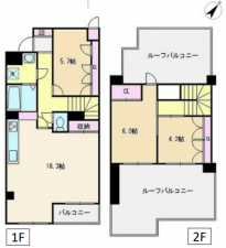 朝霞市栄町、マンションの間取り画像です