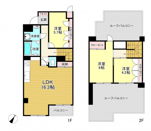 朝霞市栄町、マンションの間取り画像です