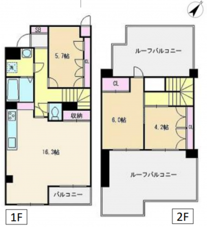 朝霞市栄町、マンションの間取り画像です