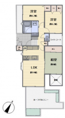 朝霞市根岸台、マンションの間取り画像です