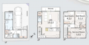 朝霞市三原、新築一戸建ての間取り画像です