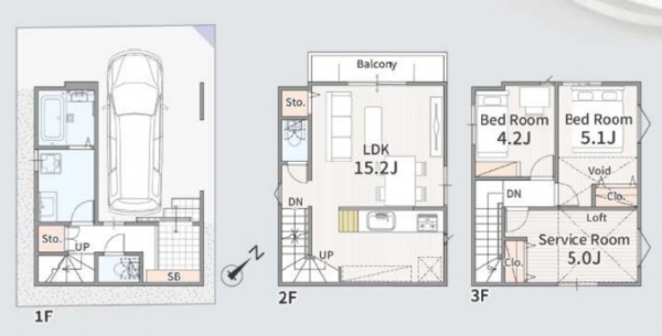 朝霞市三原、新築一戸建ての間取り画像です