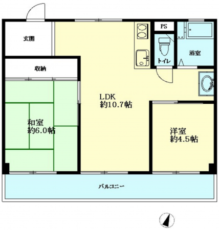 朝霞市溝沼、マンションの間取り画像です